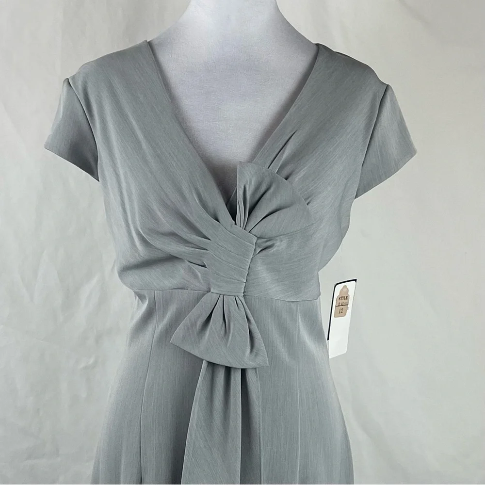Sandra Darren Gray Bow Dress NWT Size 12_3